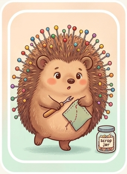 Stashly mascot stitching swatch